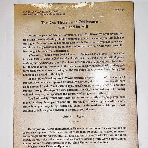 Excuses Be Gone by: Dr. Wayne Dyer Paperback Book - Picture 4 of 4